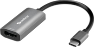 Adapter video Sandberg USB-C në HDMI Capture 4K, gri