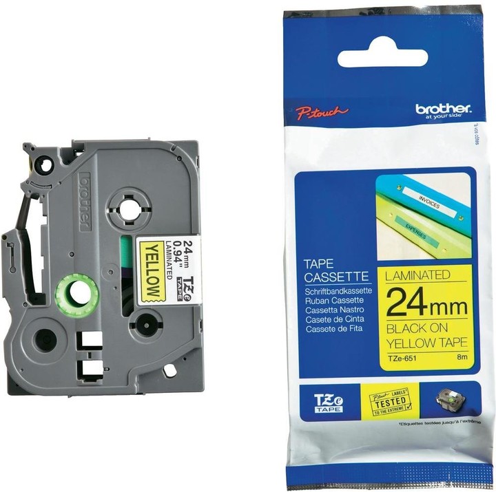 Shirit për printer Brother TZE-651, 24 mm, i zi