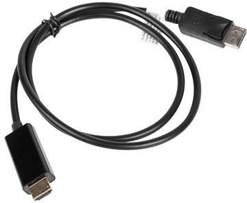 Kabllo Lanberg DisplayPort - HDMI (CA-DPHD-10CC-0010-BK), 1m, e zezë