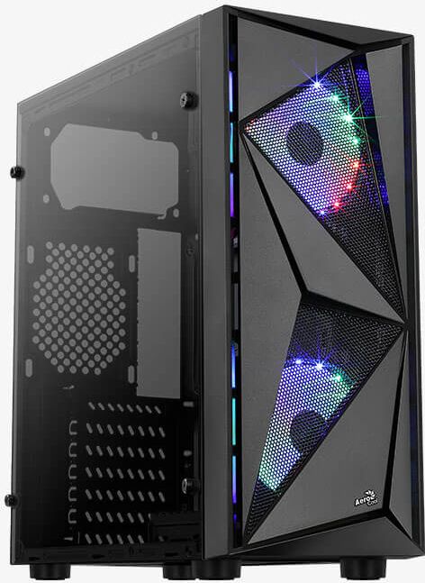 Kasë Aerocool PGS Glider Cosmmo (FRGB-G-BK-v1 2xF), Midi Tower, e zezë 