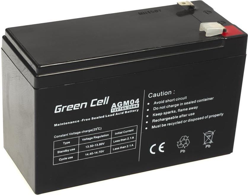 Bateri Green Cell AGM 12V 7Ah (AGM04)