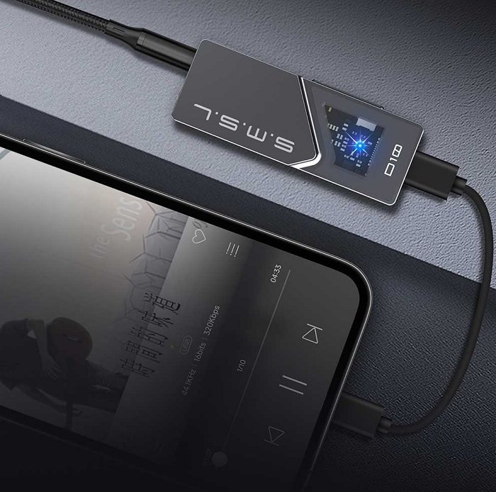 Dekoder audio portabël S.M.S.L D10, DAC me amplifikator kufjesh, 500mW, 3.5mm dhe 4.4mm