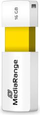USB мемориски уред MediaRange MR972, 16GB, USB 2.0 Type A, бело жолто