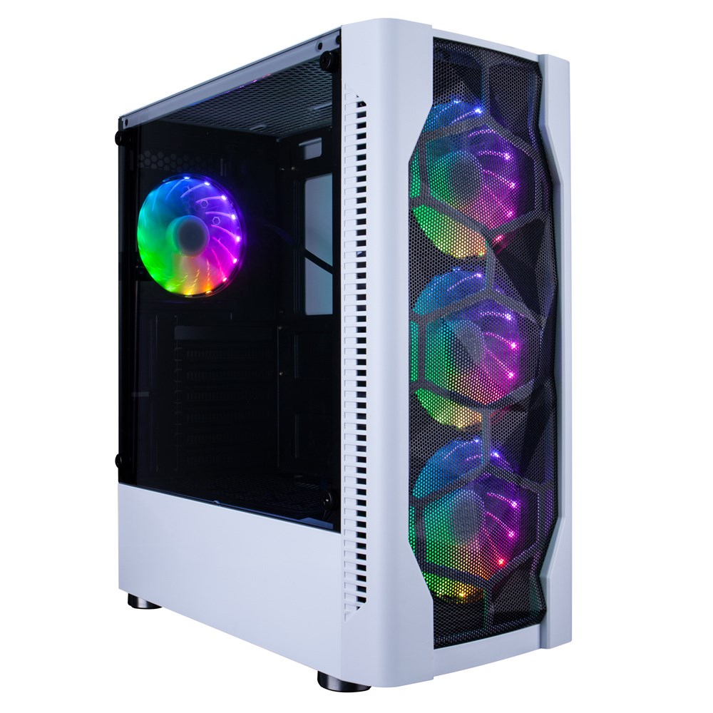 Kutia gaming 1st Player DK D4 Mid Tower, ATX, 4 ventilatorë RGB, e bardhë
