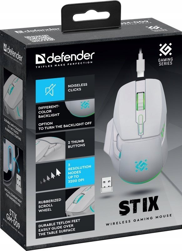 Mouse gaming Defender STIX GM-009, wireless, 3200 dpi, i zi