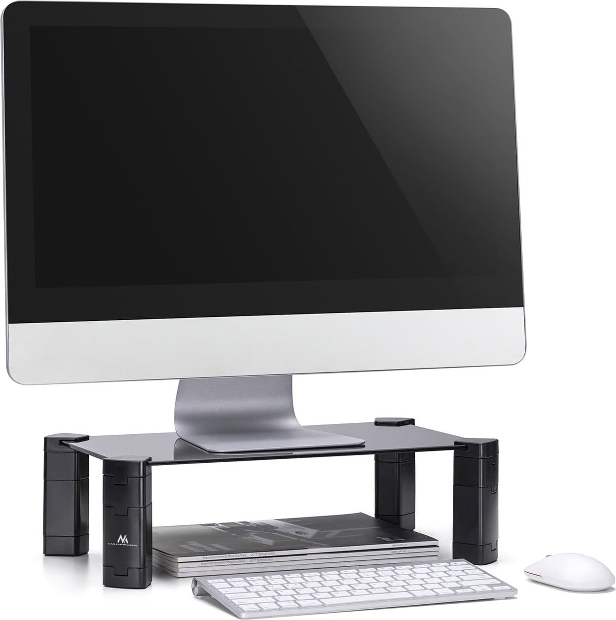 Stendë laptopi dhe monitori Maclean MC-934, xham i kalitur, 20kg, e zezë
