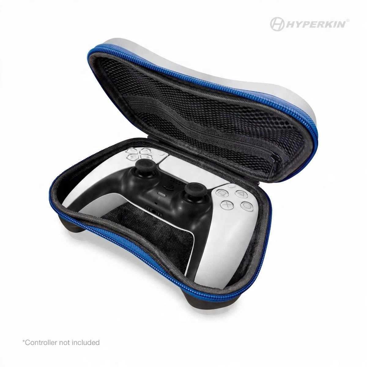 Kuti mbrojtëse Hyperkin EVA Hard Shell për DualSense PS5, xhep rrjete, mbyllje me zinxhir, e bardhë