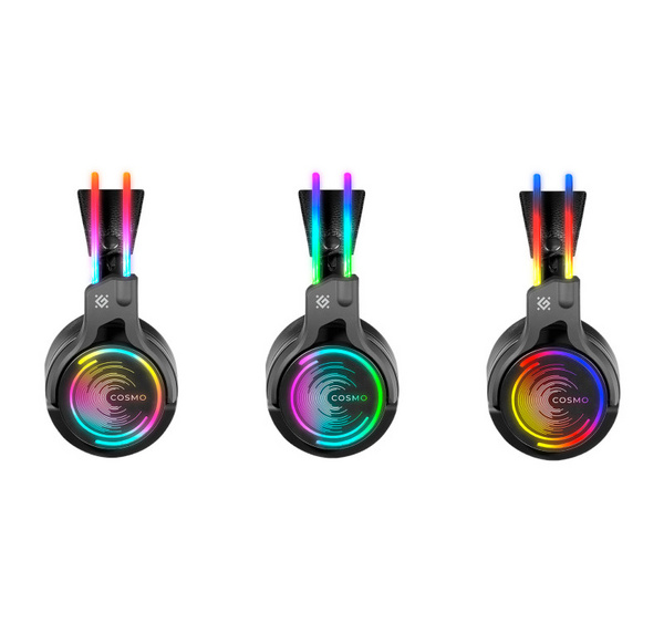 Kufje DEFENDER COSMO PRO 7.1, USB, 2.1m, RGB, të zeza