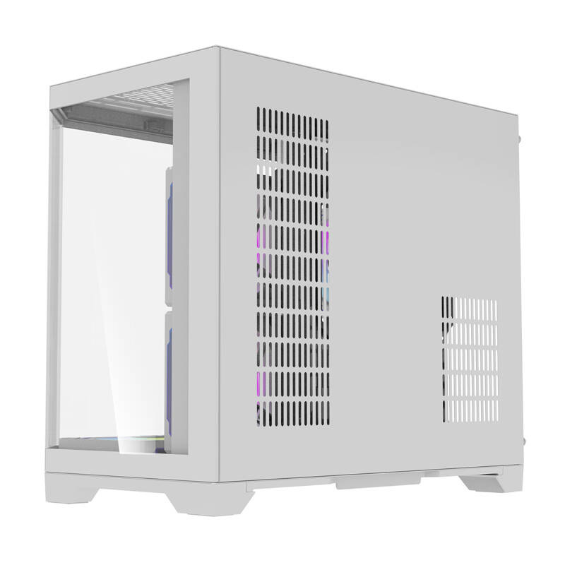 Kuti kompjuteri Darflash FT418, 6 ventilatorë ARGB, xham i temperuar, e bardhë