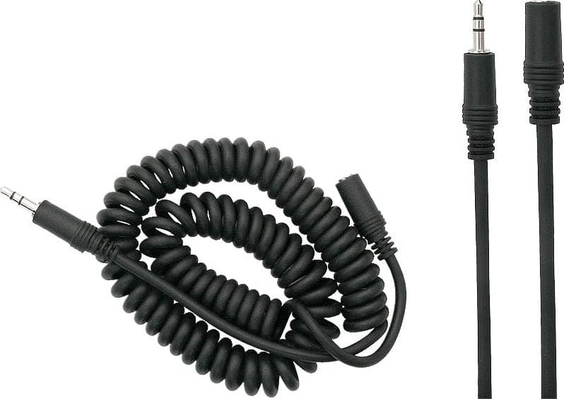 Kabllo zgjatues audio spiral, Mini Jack 3.5mm, 3m, i zi