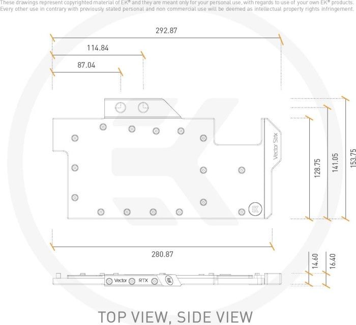 Bllok uji për GPU EKWB Quantum Vector Strix RTX 3070 D RGB, për ASUS ROG Strix GeForce RTX 3070, i zi