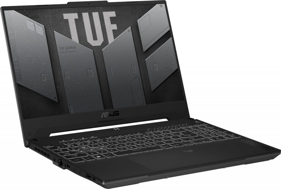 Laptop Asus TUF Gaming F15, 15.6", Intel Core i7-12700H, 16GB RAM, 512GB SSD, NVIDIA GeForce RTX 4060, i hirtë i errët