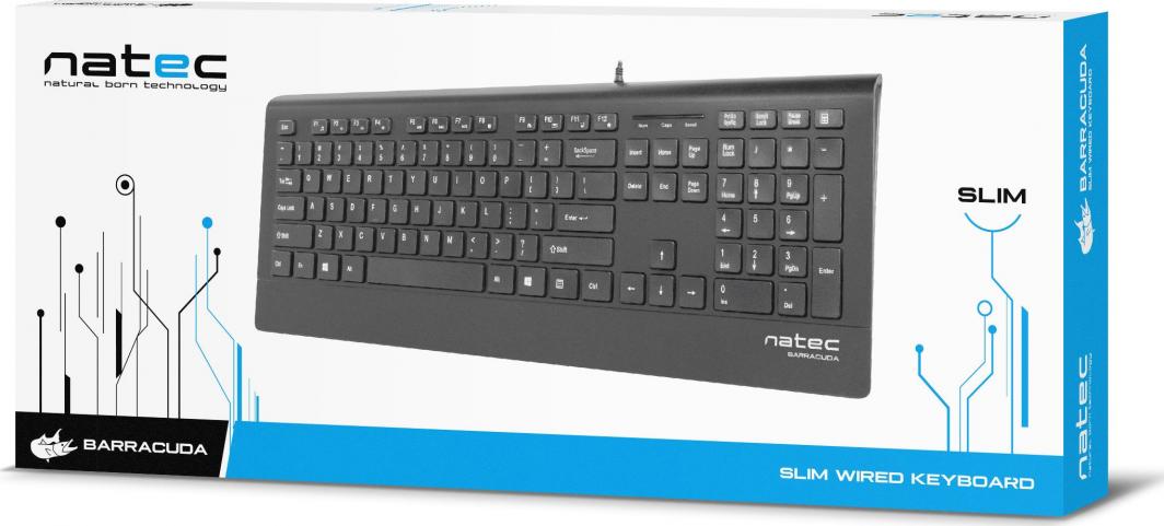 Tastierë Natec Barracuda, me kabllo, ES, e zezë