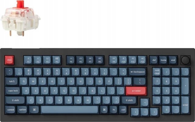 Tastierë mekanike Keychron V5 Max, wireless, RGB, Gateron Jupiter Red, e zezë