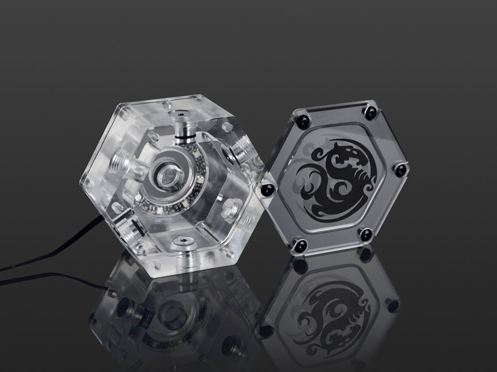 Aksesor montimi Bitspower Water Tank Hexagon, RGB, akrilik transparent