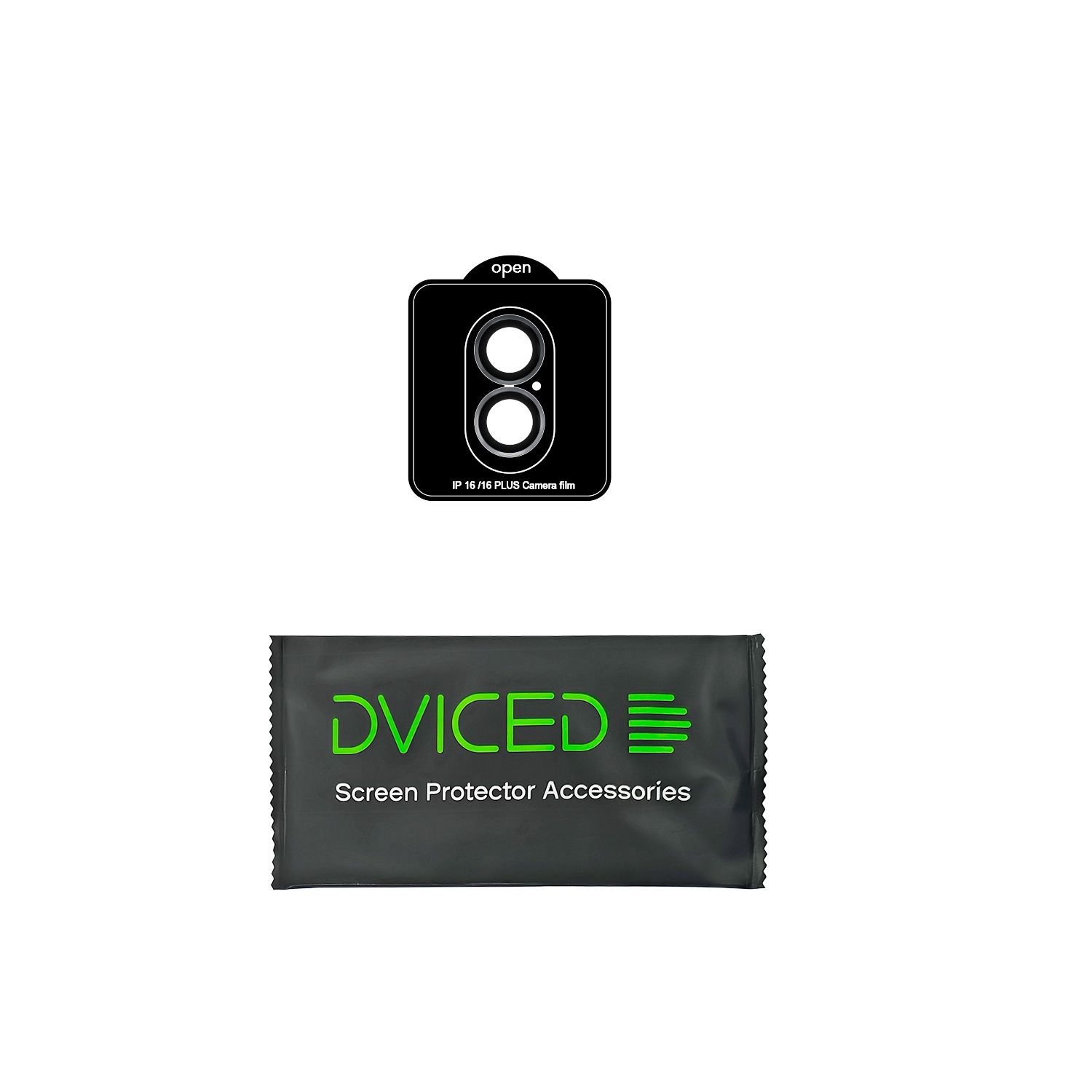 Dviced Tempered Glass Camera Protector For iPhone 16/16 Plus With Applicator