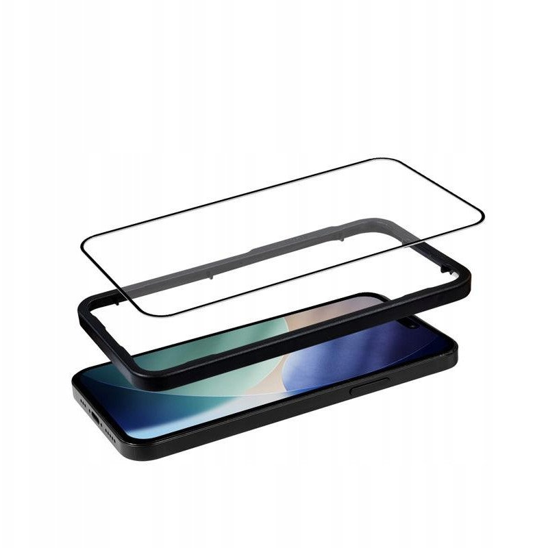 Xham mbrojtës Crong 3D Armour Glass për iPhone 17 Pro, i fortifikuar, me kornizë montimi, i zi