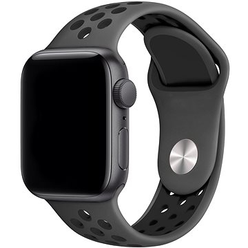 Rrip ore Eternico Sporty për Apple Watch, 42mm 44mm 45mm, Deep Black dhe gri