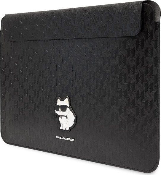 Mbrojtëse laptopi Karl Lagerfeld Saffiano Monogram Choupette, 14", e zezë