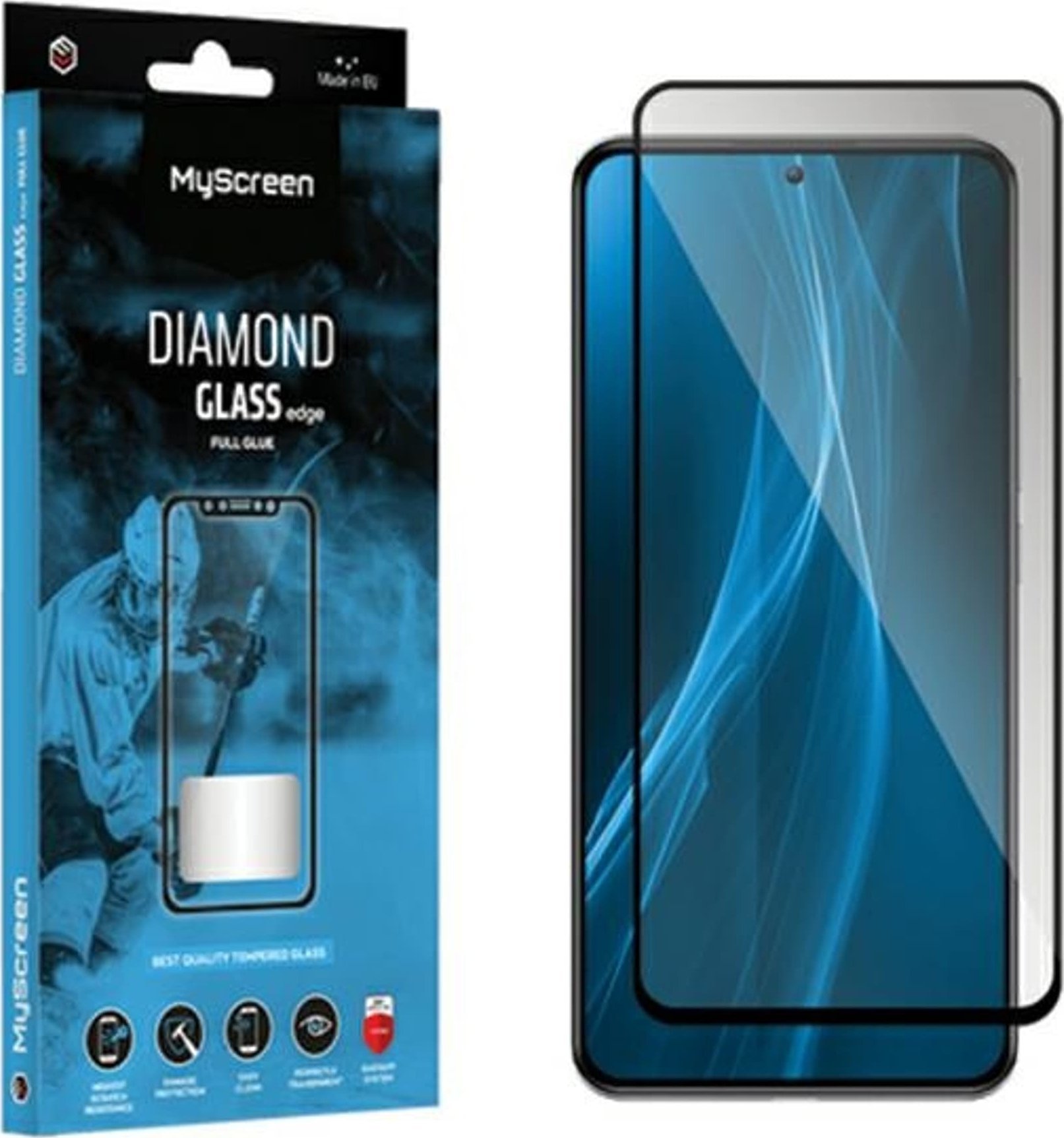 Xham mbrojtës Ms Diamond Glass Edge, Xiaomi 13T 13T Pro, Full Glue, i zi