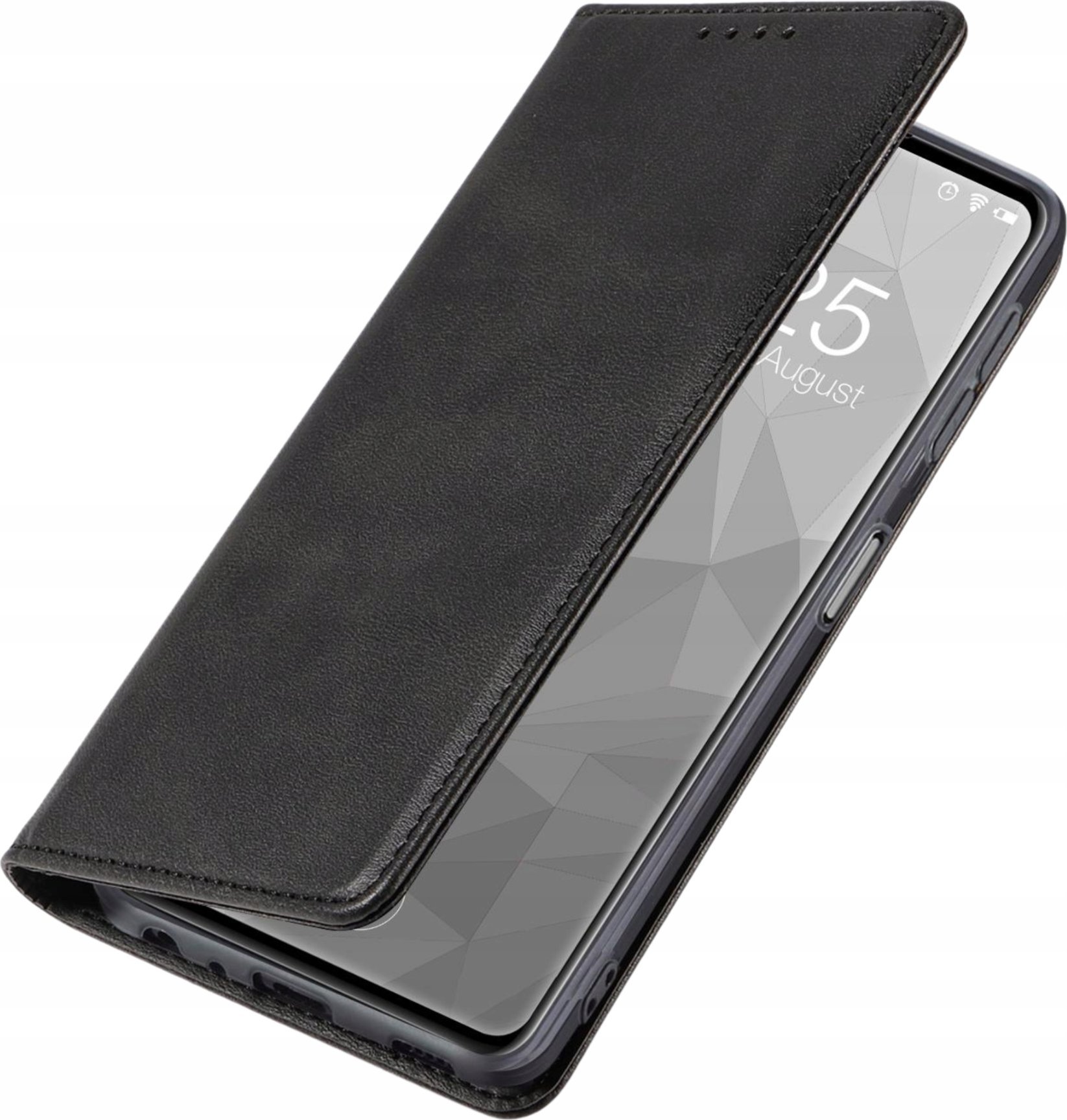 Këllëf portofol Marv për Samsung S25 Plus 5G, lëkurë ekologjike, me magnet, i zi