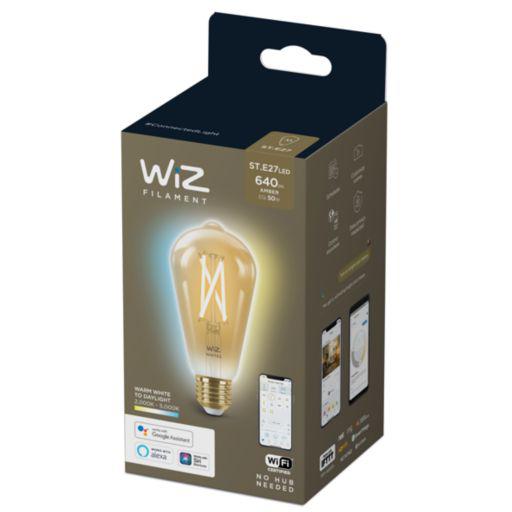 Llambë inteligjente WiZ ST64 Edison, 7W, E27, 2000–5000K, xham qelibar