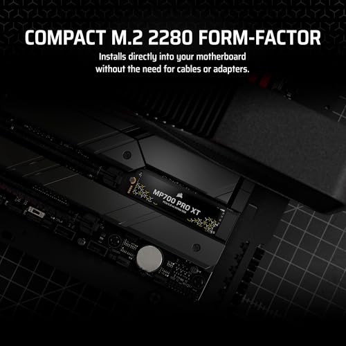 SSD i brendshëm Corsair MP700 PRO XT, M.2 2280, 1TB, PCI-Express 5.0 x4