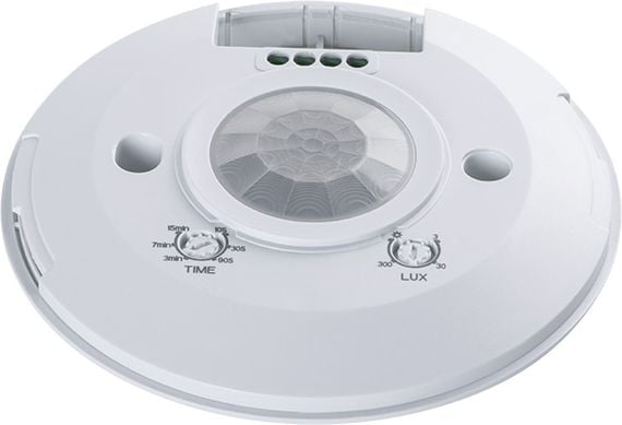 Sensor lëvizjeje Kanlux ZONA FLAT, 360°, montim sipërfaqësor, i bardhë