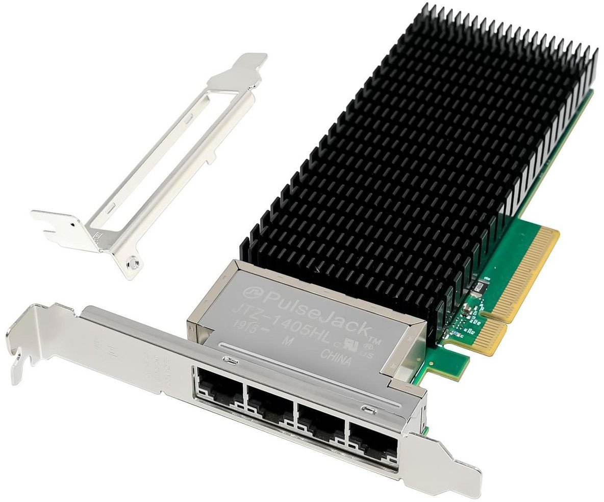 Kartë rrjeti Microconnect X710-T4, PCIe x8, 10GbE, e zezë