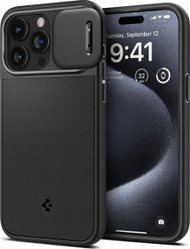 Мулесе за телефон Spigen Optik Armor MagFit за iPhone 16 Pro Max, заштита за камера, црна