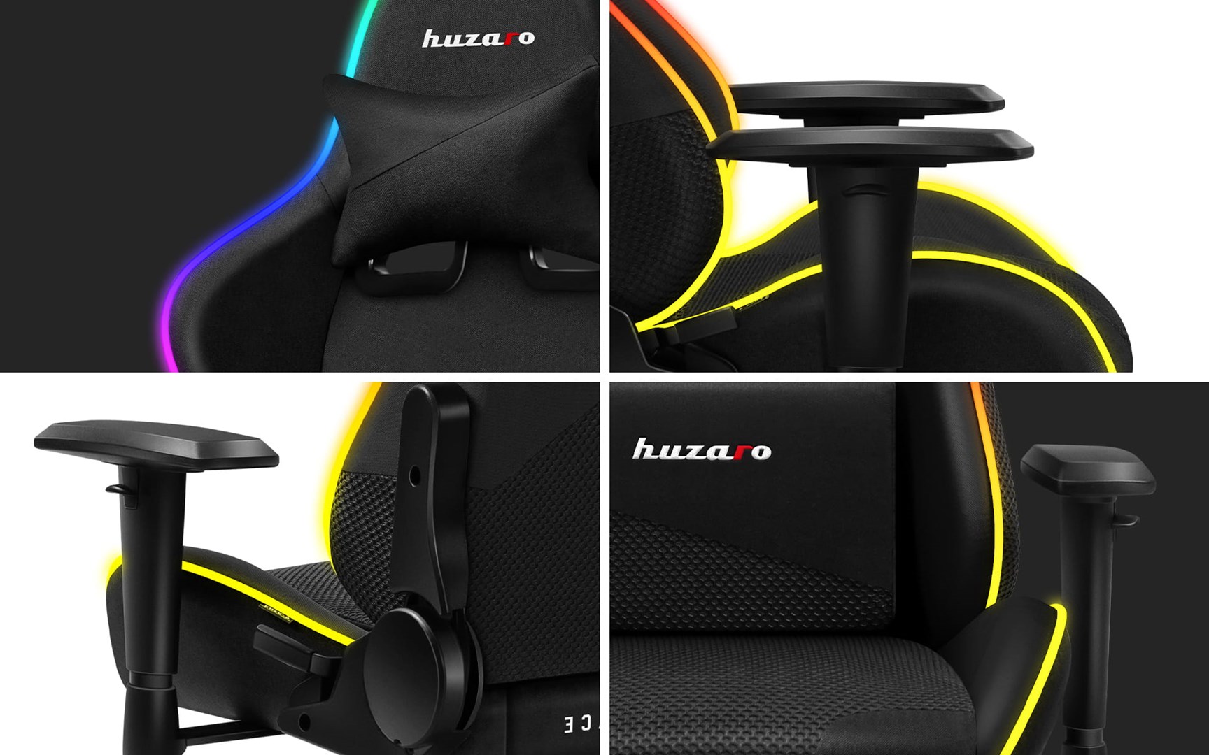Karrige Huzaro Force 6.2 Mesh RGB LED, e zezë