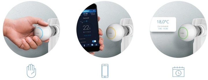 Kokë për radiator Fibaro dhe sensor i temperaturës 