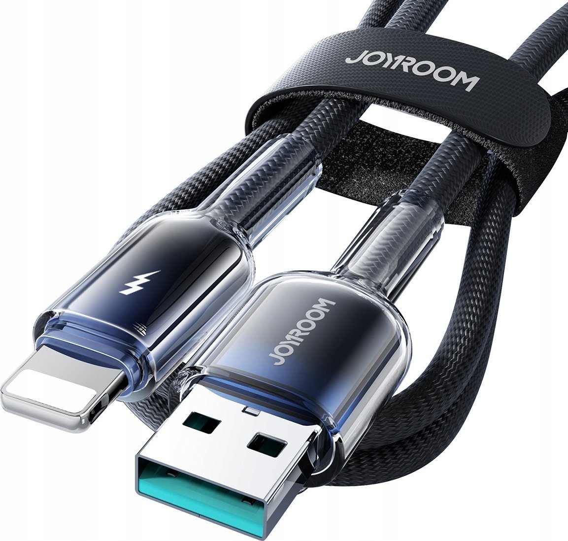Kabllo Joyroom S-A42 Crystal-Clear Series, USB-A në Lightning, 3A, 1.2m, e zezë