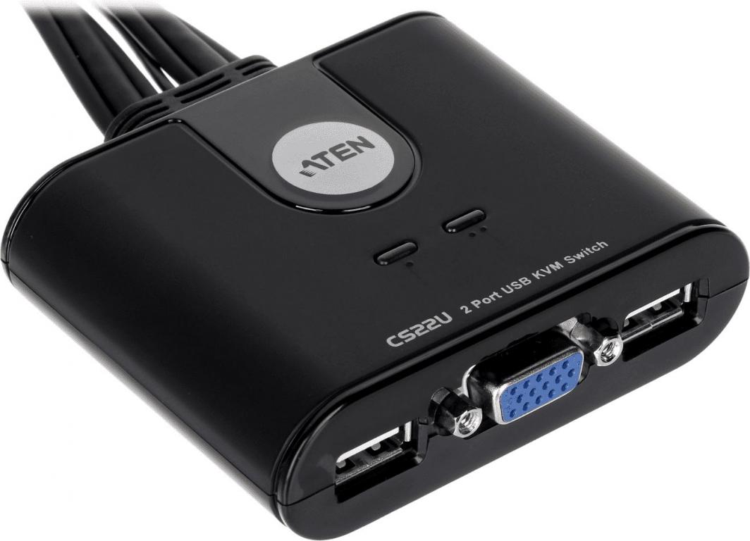 Ndërprerës KVM ATEN CS22U-A7, USB, VGA, i zi