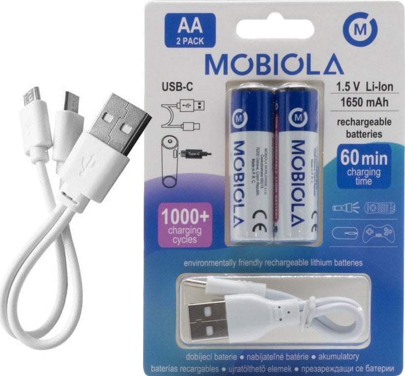 Bateri e rikarikueshme Vega Mobiola MBAA1650, USB C, me qeli të integruar