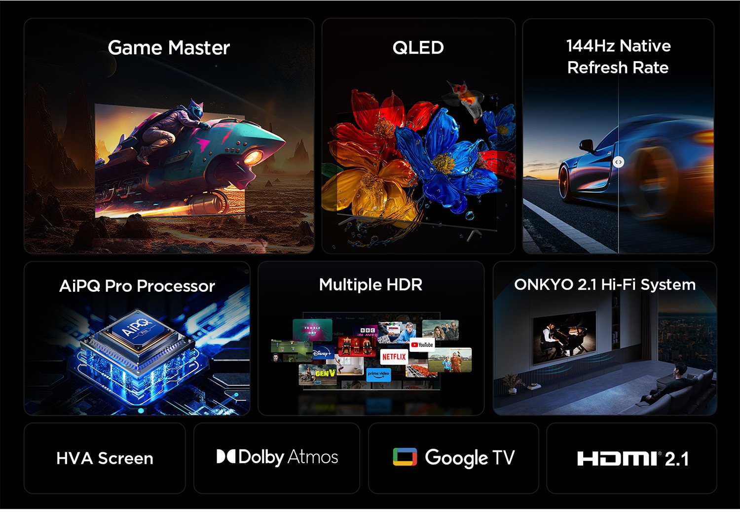 Televizor TCL P8K 75P8K, 75", 4K QLED HDR, i zi