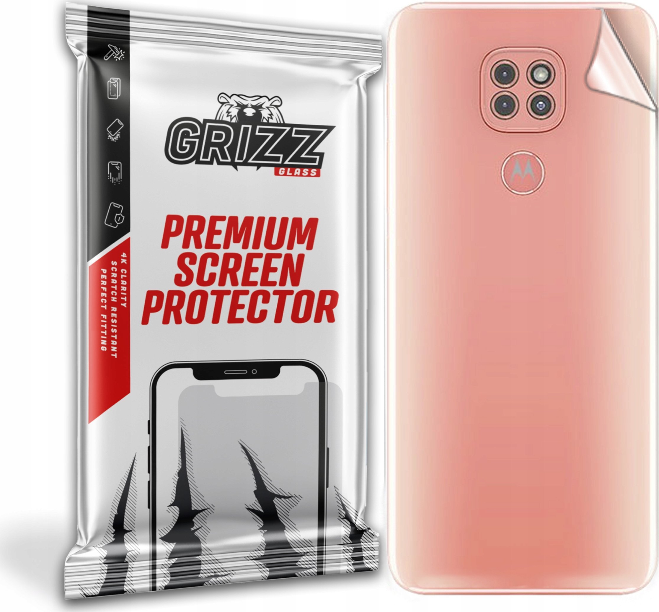 Folie mbrojtëse e pasme GrizzGlass për Motorola Moto G9 Play, fleksibël, transparente
