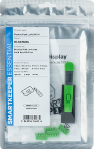 Set bllokues Mini DisplayPort SmartKeeper, 4 copë, me çelës, jeshil