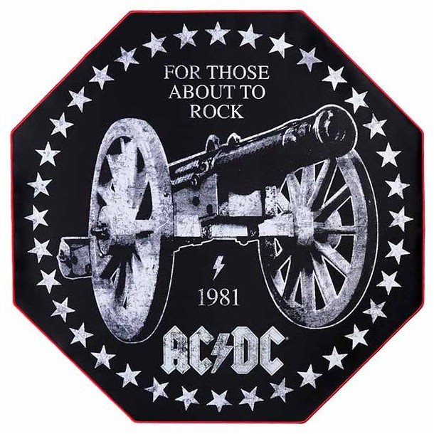 Tapet gamer Subsonic Gamer Floor Mat AC/DC SA5550-A1, formë tetëkëndore, me bazë kundër rrëshqitjes, shumëngjyrësh