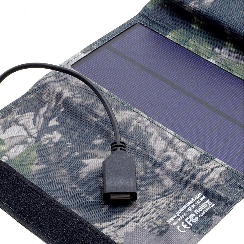 Соларен полнач SUNEN ES-6, 9W, USB 5V 1.8A, камуфлаж
