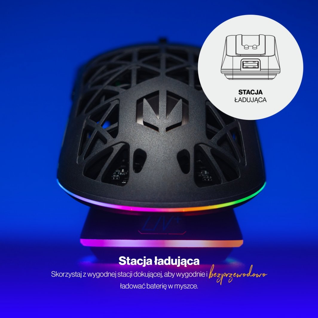 Maus Endorfy LIV Plus Wireless PixArt PAW3395, 26,000 DPI, i zi