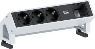 Zgjatues tavoline Bachmann DESK 2, 3 dalje, kabllo 20 cm, i zi e bardhë