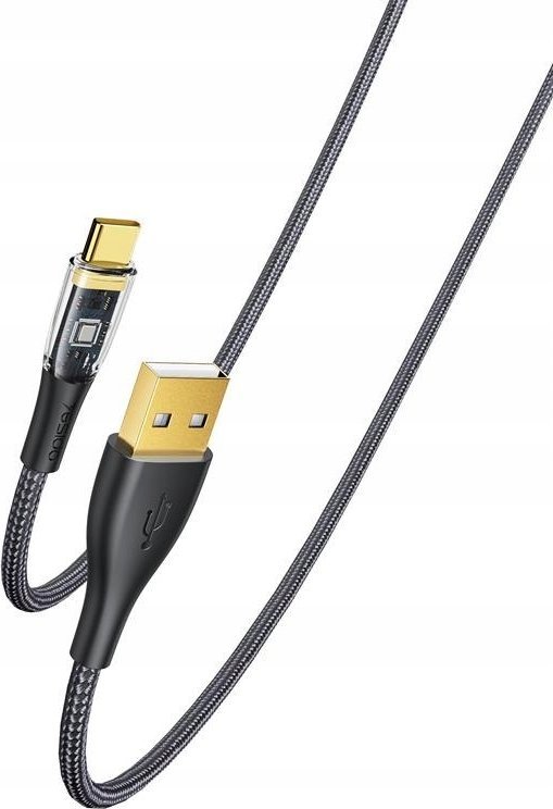 Kабел за полнење Yesido CA104, USB Type C, 1.2m, 18W, црна боја