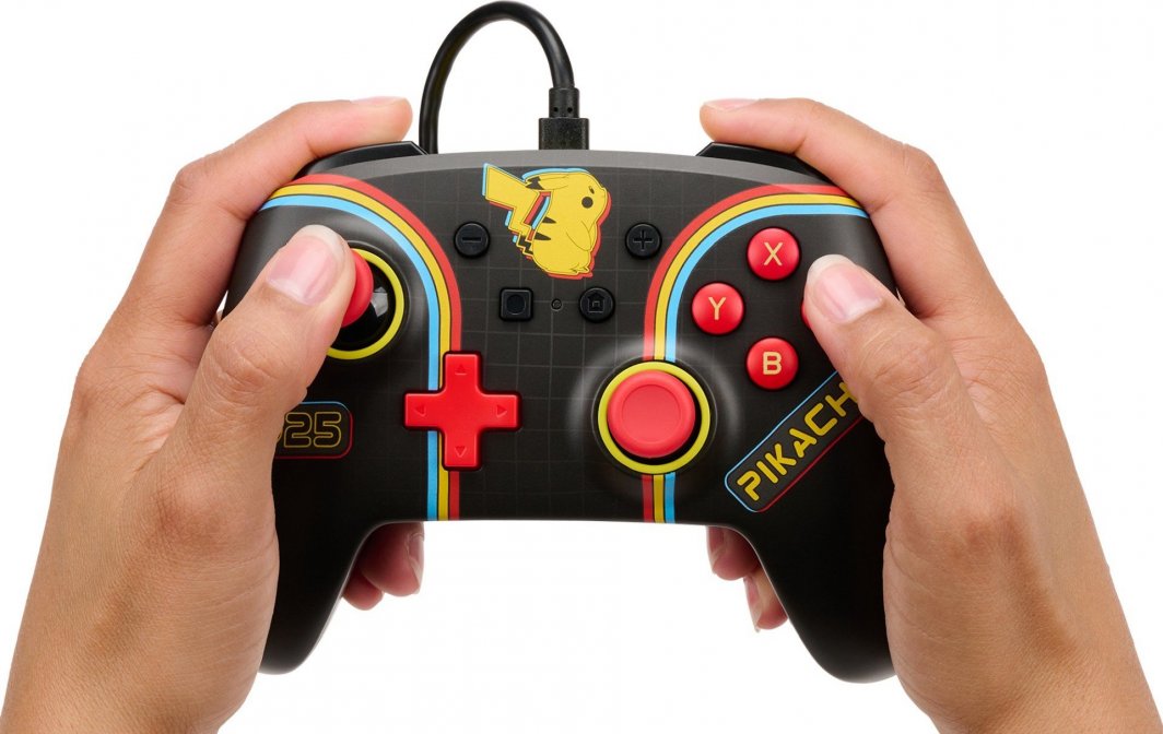 Kontroller PowerA Enhanced Pikachu Arcade, me kabllo, shumëngjyrësh