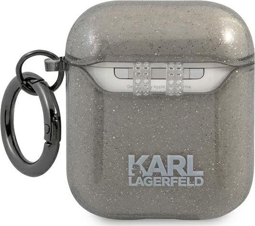 Mbulesë mbrojtëse për kufje Karl Lagerfeld KLA2UCHGK Glitter Choupette, për AirPods 1 dhe 2, gri
