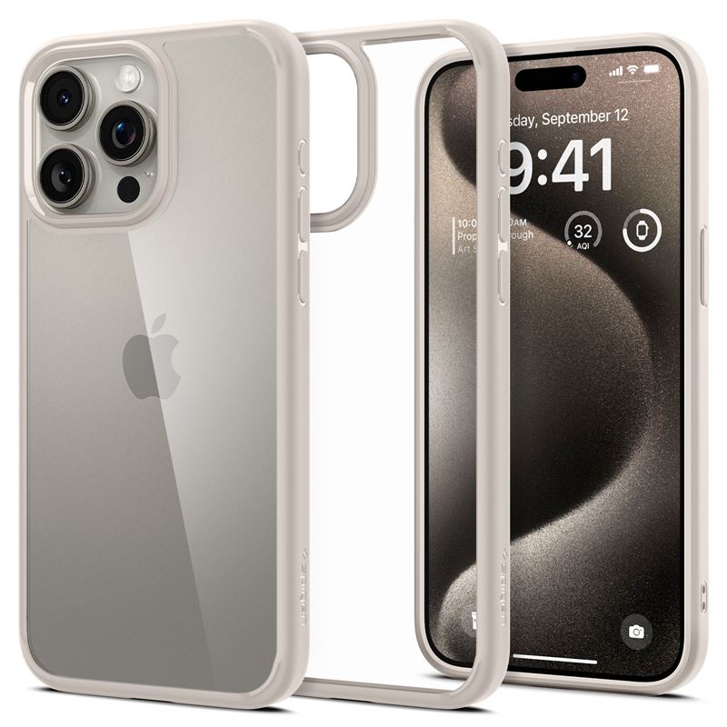 Mbështjellëse për iPhone 15 Pro Max Spigen Ultra Hybrid, transparente