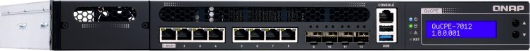 Pajisje virtualizimi rrjeti QNAP QuCPE-7012, Intel Xeon D, 1U rack, e zezë