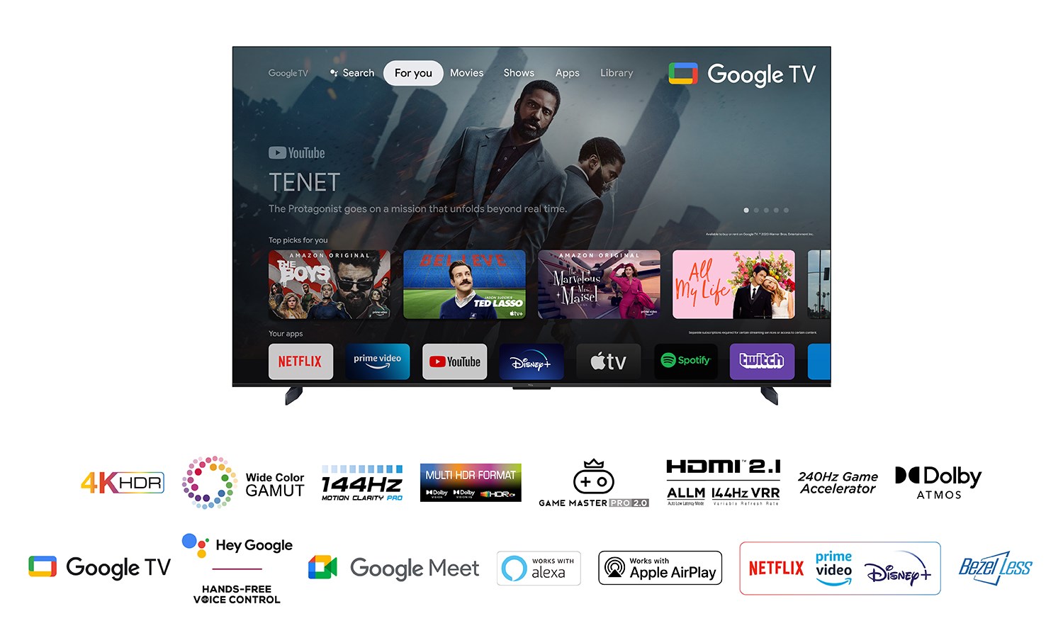Televizor TCL P745 Series 98P745, 98", 4K LED, Google TV, i zi