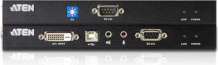 KVM extender ATEN CE600-at-E, DVI USB, set transmetues dhe marrës, i zi