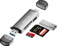 Lexues kartash Bounn, SD dhe microSD, USB 3.0 USB C Micro USB, gri